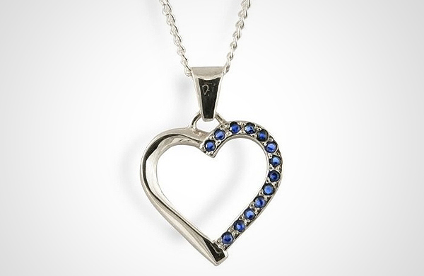 YUMI Silver Chain Pendant with Sapphires
